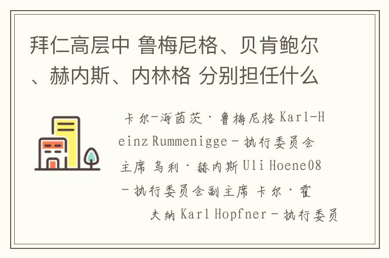 拜仁高层中 鲁梅尼格、贝肯鲍尔、赫内斯、内林格 分别担任什么职务？