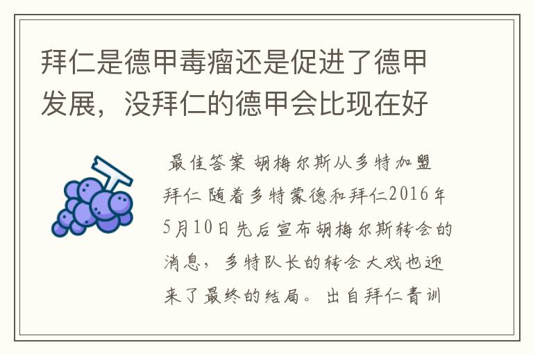 拜仁是德甲毒瘤还是促进了德甲发展，没拜仁的德甲会比现在好还是不如