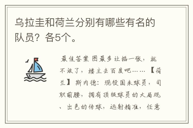 乌拉圭和荷兰分别有哪些有名的队员？各5个。