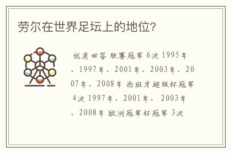 劳尔在世界足坛上的地位?