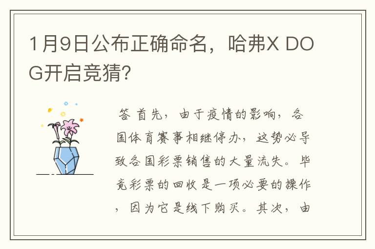 1月9日公布正确命名,哈弗X DOG开启竞猜?