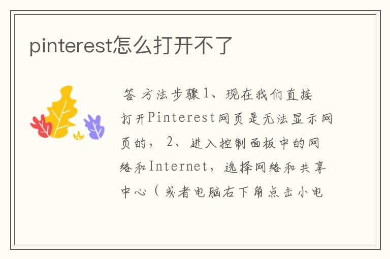 pinterest怎么打开不了