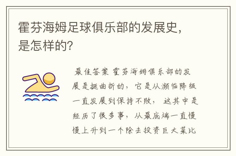 霍芬海姆足球俱乐部的发展史，是怎样的？