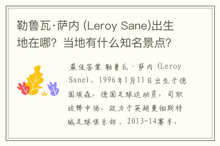 勒鲁瓦·萨内 (Leroy Sane)出生地在哪？当地有什么知名景点？