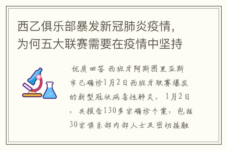 西乙俱乐部暴发新冠肺炎疫情，为何五大联赛需要在疫情中坚持进行？