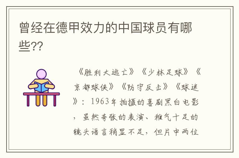 曾经在德甲效力的中国球员有哪些?？