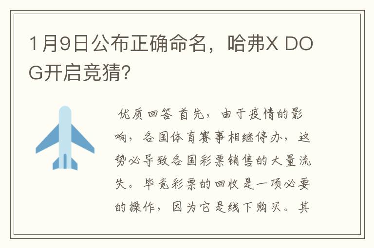 1月9日公布正确命名，哈弗X DOG开启竞猜？