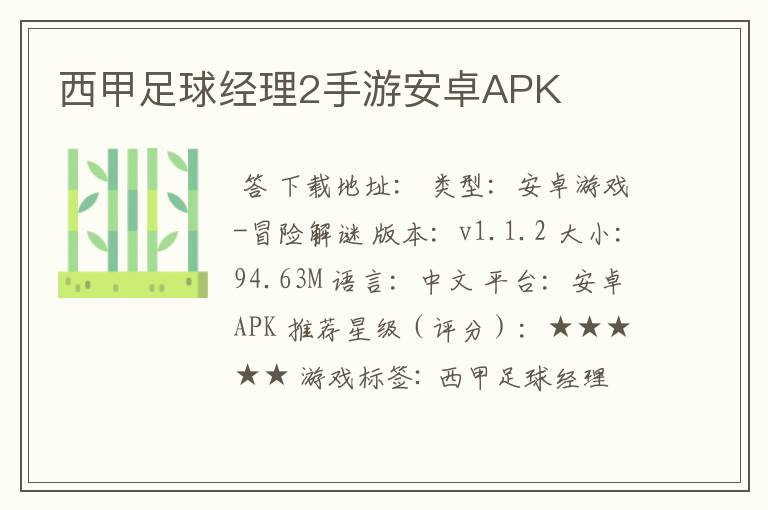 西甲足球经理2手游安卓APK