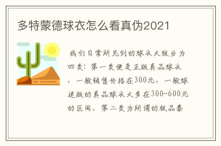 多特蒙德球衣怎么看真伪2021