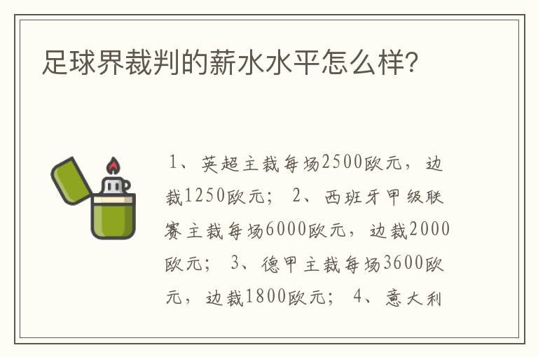 足球界裁判的薪水水平怎么样？