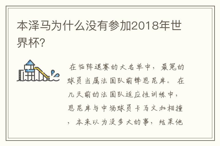 本泽马为什么没有参加2018年世界杯？