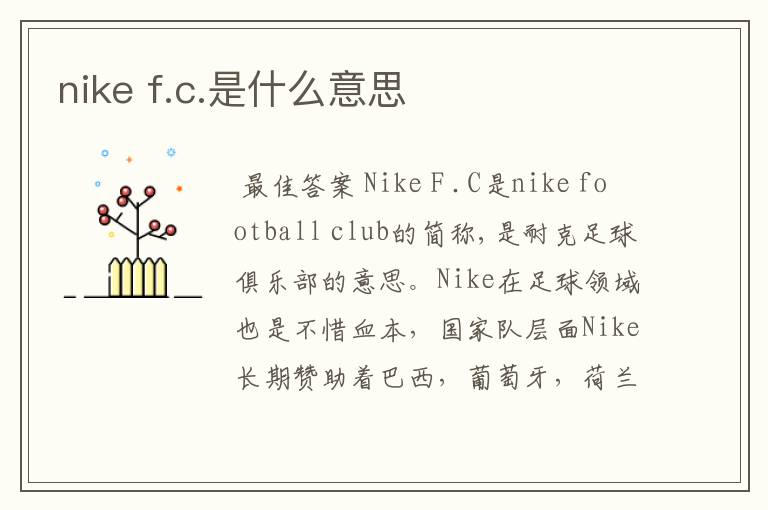 nike f.c.是什么意思