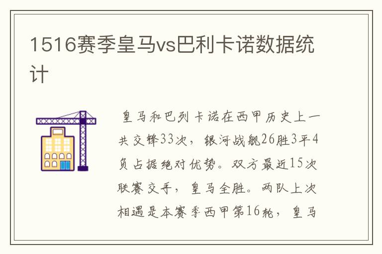 1516赛季皇马vs巴利卡诺数据统计