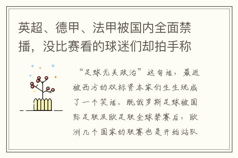 英超、德甲、法甲被国内全面禁播，没比赛看的球迷们却拍手称快