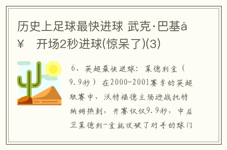 历史上足球最快进球 武克·巴基奇开场2秒进球(惊呆了)(3)