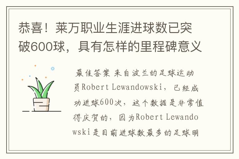 恭喜！莱万职业生涯进球数已突破600球，具有怎样的里程碑意义？