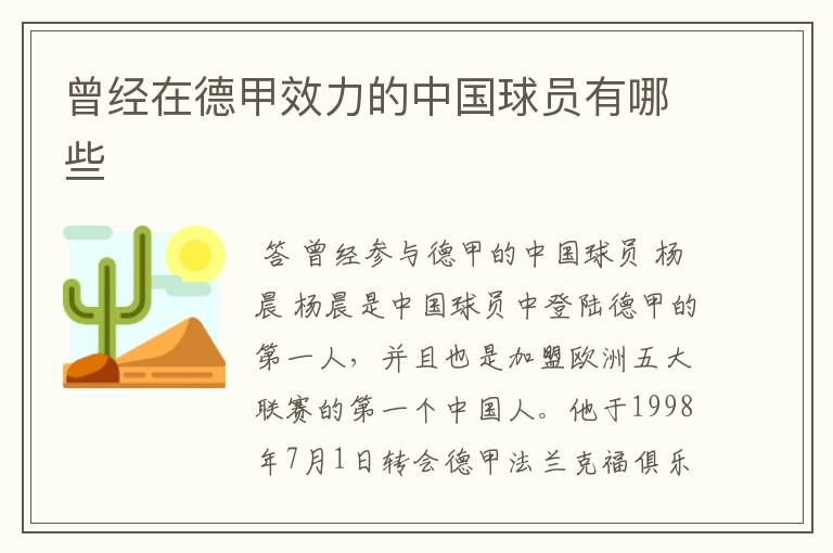 曾经在德甲效力的中国球员有哪些