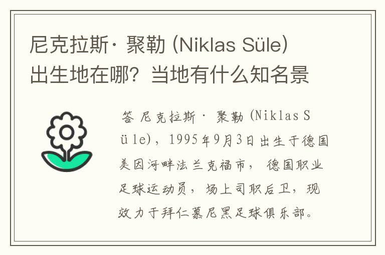 尼克拉斯· 聚勒 (Niklas Süle)出生地在哪？当地有什么知名景点？