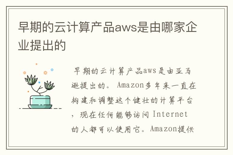 早期的云计算产品aws是由哪家企业提出的