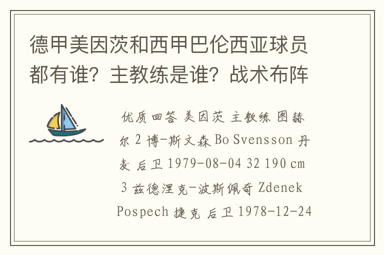 德甲美因茨和西甲巴伦西亚球员都有谁？主教练是谁？战术布阵怎样？