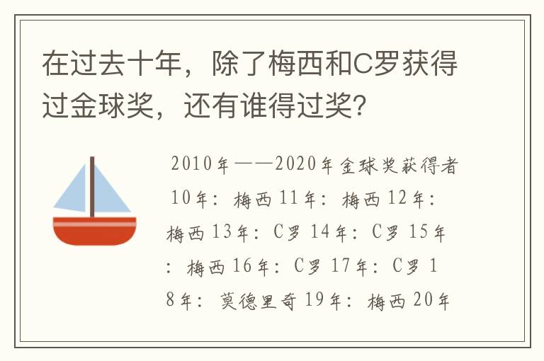 在过去十年，除了梅西和C罗获得过金球奖，还有谁得过奖？