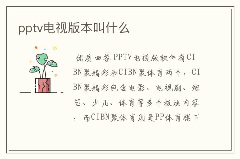 pptv电视版本叫什么