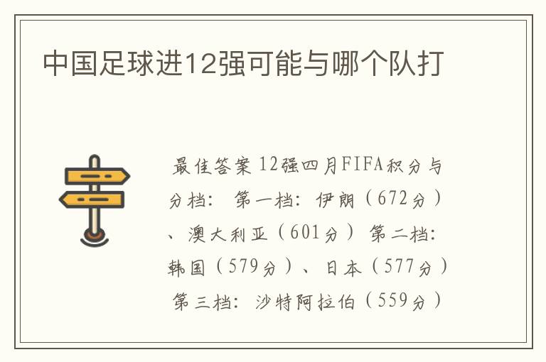 中国足球进12强可能与哪个队打