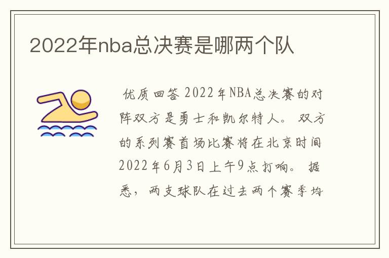 2022年nba总决赛是哪两个队