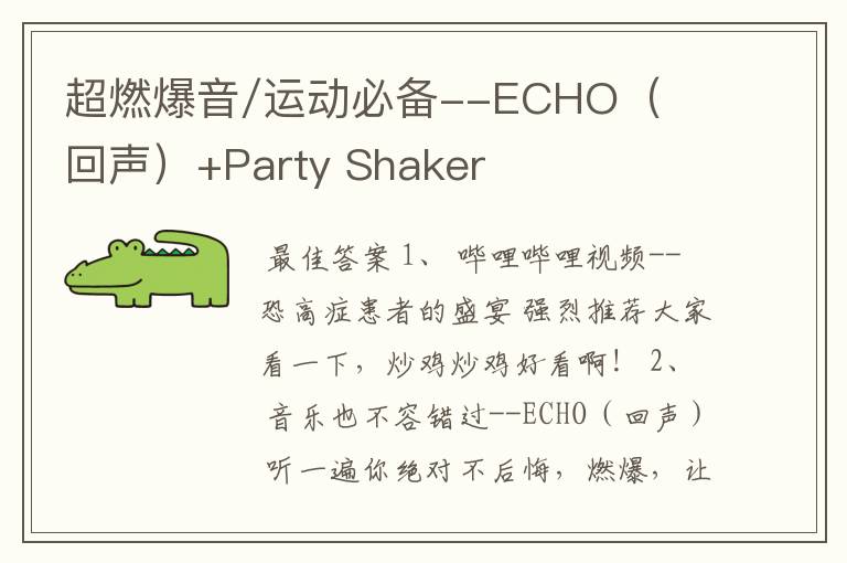 超燃爆音/运动必备--ECHO（回声）+Party Shaker