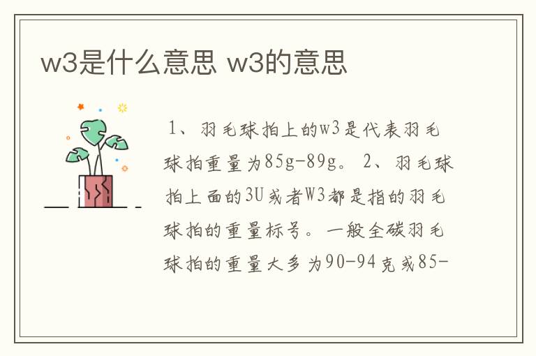 w3是什么意思 w3的意思