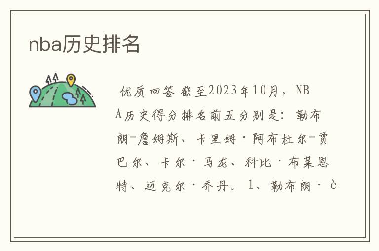 nba历史排名