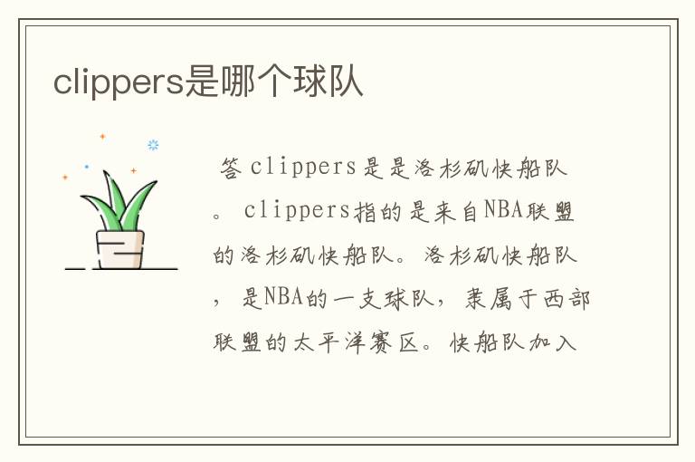 clippers是哪个球队