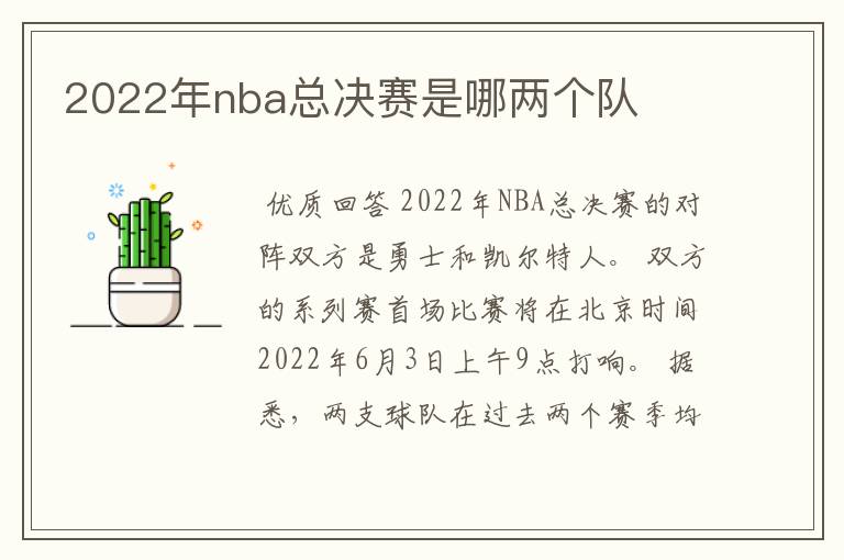 2022年nba总决赛是哪两个队