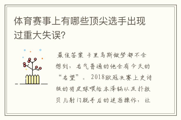 体育赛事上有哪些顶尖选手出现过重大失误？