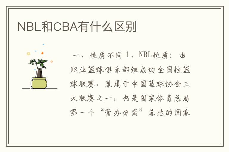 NBL和CBA有什么区别