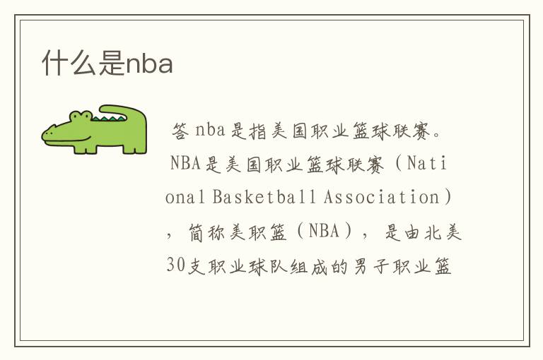 什么是nba