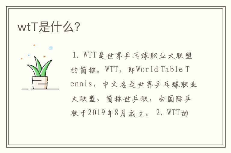 wtT是什么？