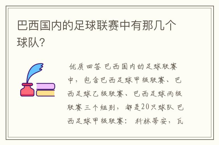 巴西国内的足球联赛中有那几个球队？