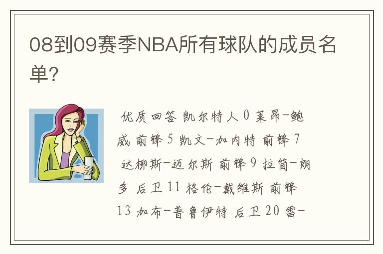 08到09赛季NBA所有球队的成员名单？