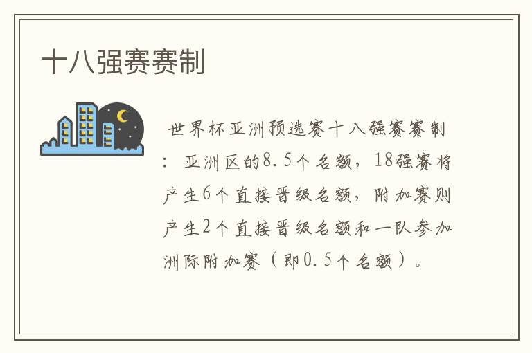 十八强赛赛制