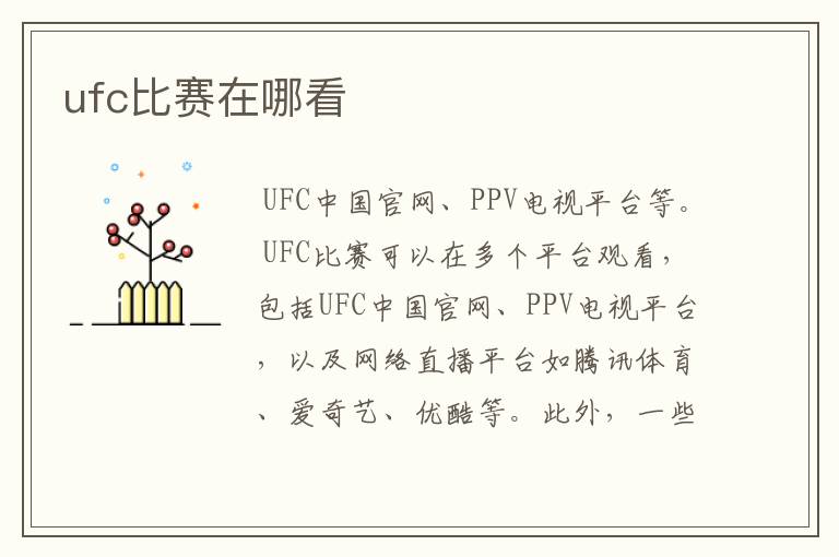 ufc比赛在哪看