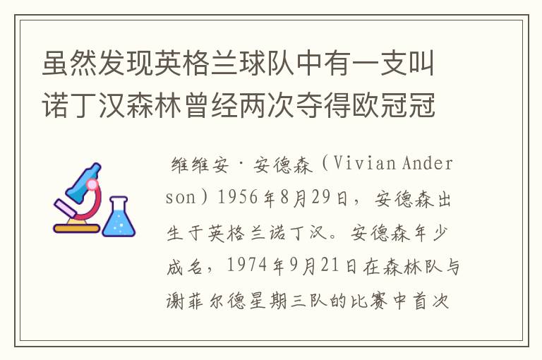 虽然发现英格兰球队中有一支叫诺丁汉森林曾经两次夺得欧冠冠军，求详询一下曾经的诺丁汉森林凭着是哪些球