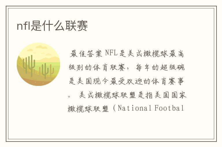 nfl是什么联赛