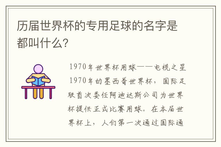 历届世界杯的专用足球的名字是都叫什么？