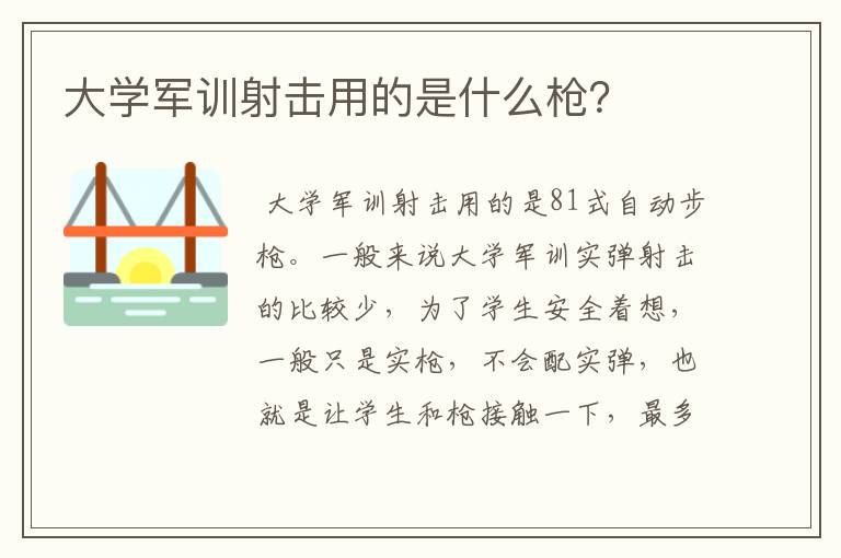 大学军训射击用的是什么枪？