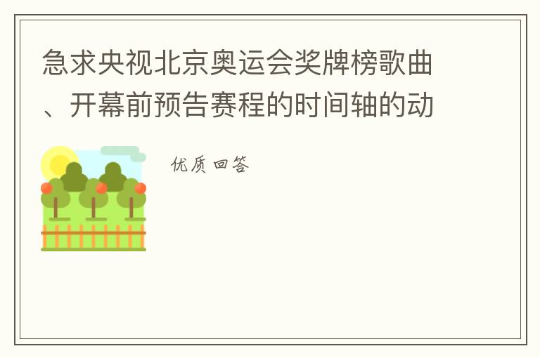 急求央视北京奥运会奖牌榜歌曲、开幕前预告赛程的时间轴的动画