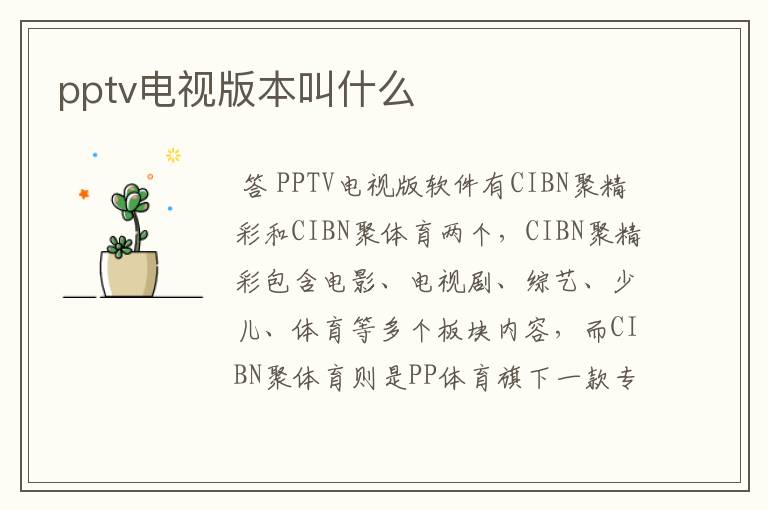 pptv电视版本叫什么