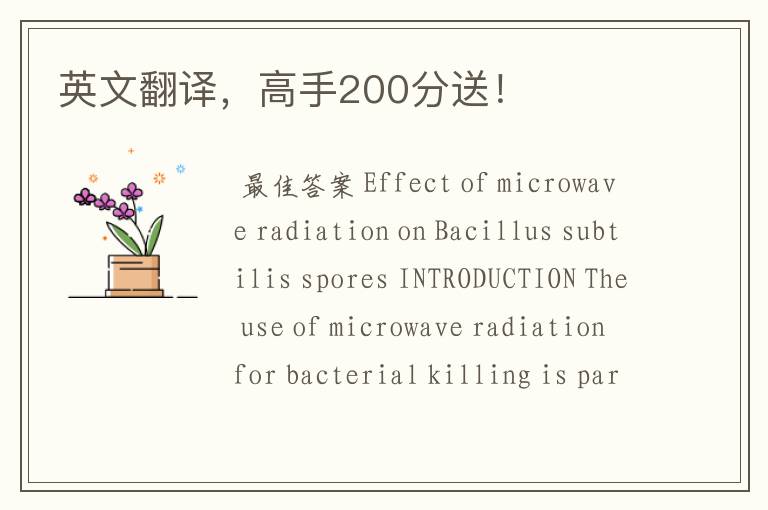 英文翻译，高手200分送！