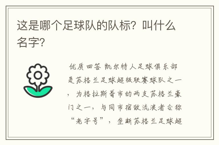 这是哪个足球队的队标？叫什么名字？