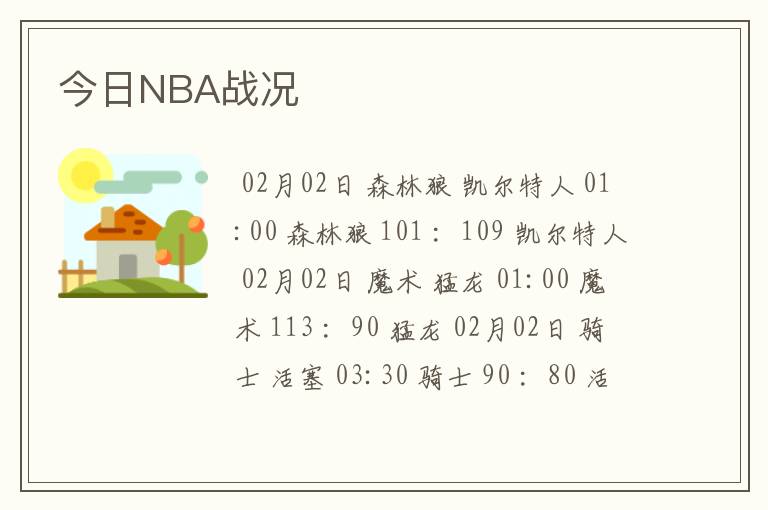 今日NBA战况